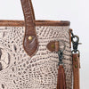 ADBG974 Alligator Embossed Genuine Leather Western Crossbody Tote with Tassels