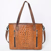 ADBG974 Alligator Embossed Genuine Leather Western Crossbody Tote with Tassels