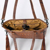 ADBG974 Alligator Embossed Genuine Leather Western Crossbody Tote with Tassels