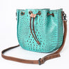 ADBG975 American Darling Crocodile Embossed Western Leather Bucket Bag