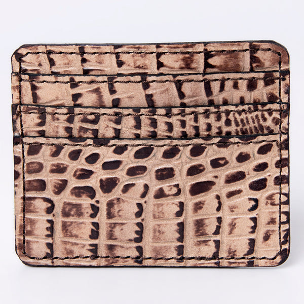 ADBG976 American Darling Crocodile Embossed Western Leather Card-Holder