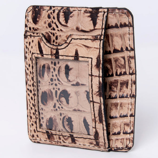 ADBG976 American Darling Crocodile Embossed Western Leather Card-Holder