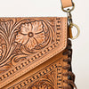 ADBGF105 American Darling Western Leather Envelope - Hand Tooled Floral Carved Purse with Fringes
