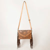 ADBGF105 American Darling Western Leather Envelope - Hand Tooled Floral Carved Purse with Fringes