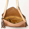 ADBGF105 American Darling Western Leather Envelope - Hand Tooled Floral Carved Purse with Fringes