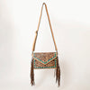 ADBGF105 American Darling Western Leather Envelope - Hand Tooled Floral Carved Purse with Fringes