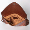 ADBGF105 American Darling Western Leather Envelope - Hand Tooled Floral Carved Purse with Fringes