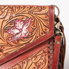 ADBGF105 American Darling Western Leather Envelope - Hand Tooled Floral Carved Purse with Fringes