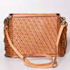 ADBGF105 American Darling Western Leather Envelope - Hand Tooled Floral Carved Purse with Fringes
