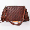 ADBGF105 American Darling Western Leather Envelope - Hand Tooled Floral Carved Purse with Fringes