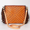 ADBGF105 American Darling Western Leather Envelope - Hand Tooled Floral Carved Purse with Fringes