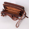 ADBG808 American Darling Hand Tooled Leather Cross body Bag with Woven Saddle Blanket