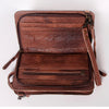 ADBG808 American Darling Hand Tooled Leather Cross body Bag with Woven Saddle Blanket