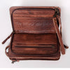 ADBG808 American Darling Hand Tooled Leather Cross body Bag with Woven Saddle Blanket