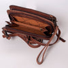 ADBG808 American Darling Hand Tooled Leather Cross body Bag with Woven Saddle Blanket