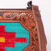 ADBG808 American Darling Hand Tooled Leather Cross body Bag with Woven Saddle Blanket