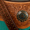 ADBG980B American Darling Hand Tooled Western Leather Shoulder Bag with Fringes