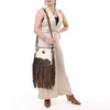 ADBG981 Hair-On Cowhide Leather Crossbody Fringe Bag Western Handcrafted by American Darling