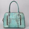 ADBG986 Croc Embossed Leather Western Tote Bag Structured Handbag by American Darling