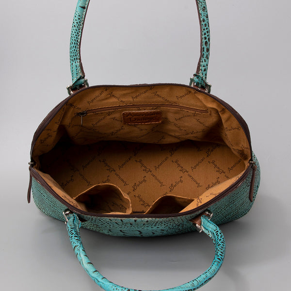 ADBG986 Croc Embossed Leather Western Tote Bag Structured Handbag by American Darling