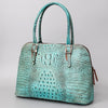ADBG986 Croc Embossed Leather Western Tote Bag Structured Handbag by American Darling