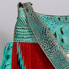 ADBG991 American Darling Crocodile Embossed Western Leather Cross body Bag with Saddle Blanket