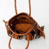 ADBGD146 American Darling Western Leather Tote Bag - Basket Weave Fringed Handcrafted Purse