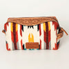 ADBG995 American Darling Hand Tooled Floral Leather Toiletry Bag with Hand-Woven Saddle Blanket