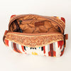 ADBG995 American Darling Hand Tooled Floral Leather Toiletry Bag with Hand-Woven Saddle Blanket