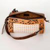 ADBG777 American Darling Hand Tooled Western Leather Duffel Bag - Floral Carved Travel Bag