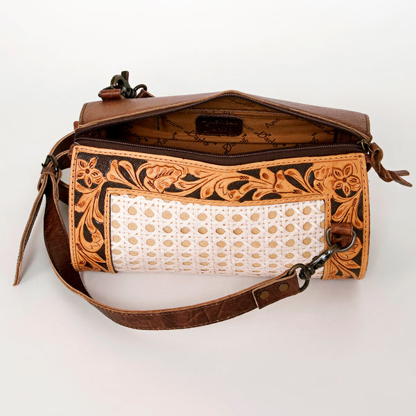 ADBG777 American Darling Hand Tooled Western Leather Duffel Bag - Floral Carved Travel Bag