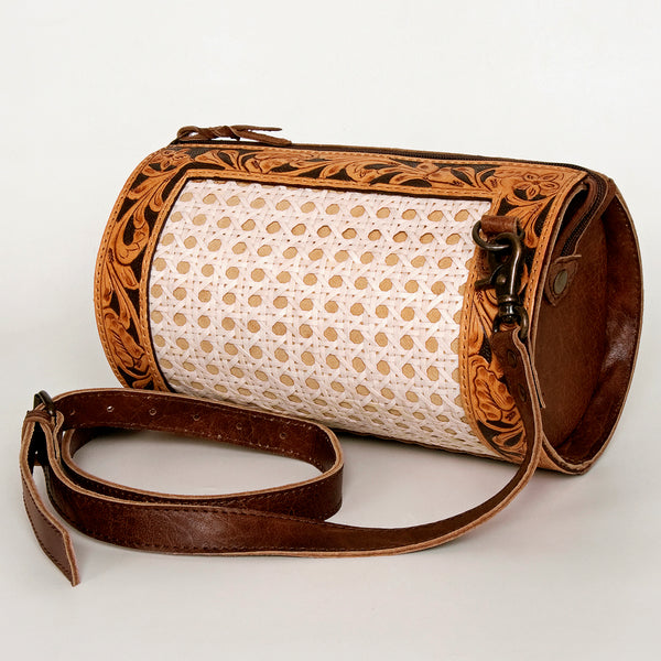 ADBG777 American Darling Hand Tooled Western Leather Duffel Bag - Floral Carved Travel Bag