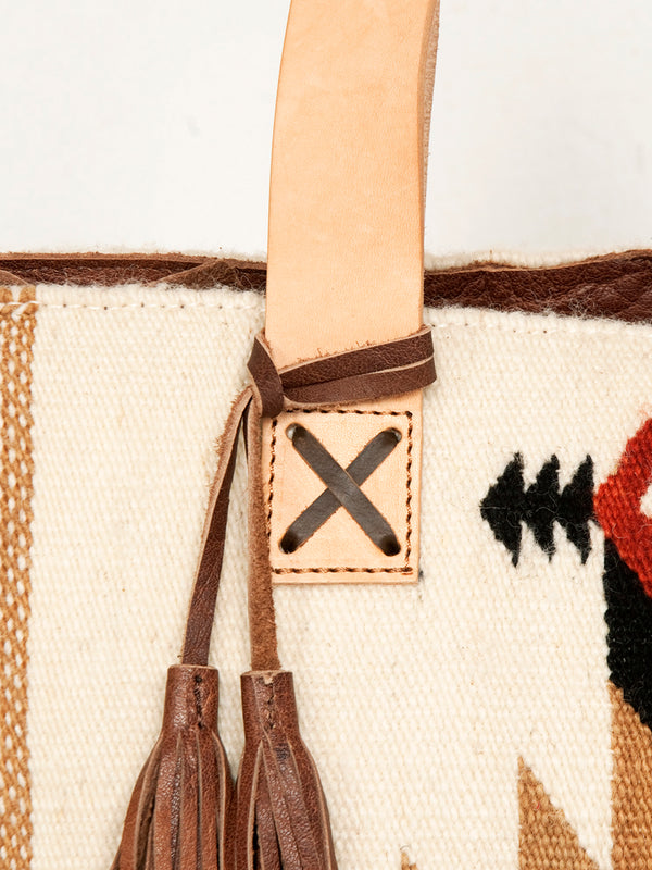 ADBG575 American Darling Western Woven Saddle Blanket & Tooled Leather Fringe Bag