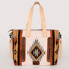ADBG575 American Darling Western Woven Saddle Blanket & Tooled Leather Fringe Bag