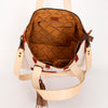 ADBG575 Southwestern Wool Tote with Natural Leather Straps Handwoven Pattern & Tassel
