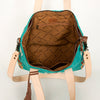 ADBG575 Southwestern Wool Tote with Natural Leather Straps Handwoven Pattern & Tassel
