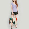 ADBG575 Southwestern Wool Tote with Natural Leather Straps Handwoven Pattern & Tassel