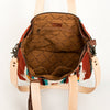 ADBG575 Southwestern Wool Tote with Natural Leather Straps Handwoven Pattern & Tassel