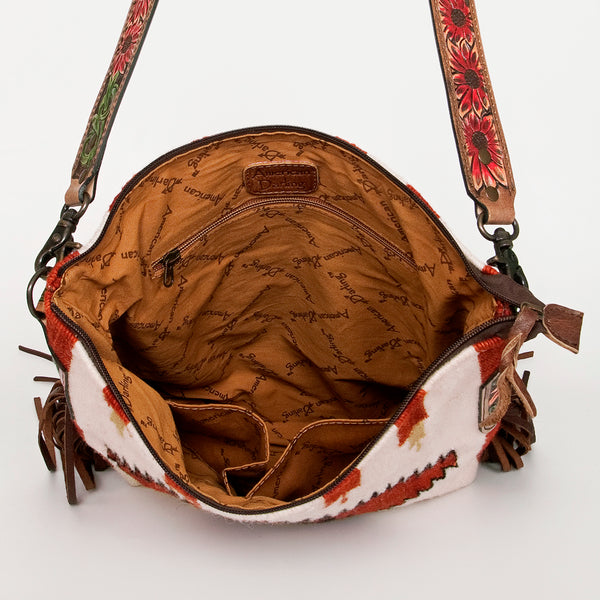 ADBG905 American Darling Handcrafted Hand Tooled Leather Saddle Blanket Cross body Bag