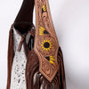 ADBGA299 American Darling Hair-On Cowhide & Fringed Hand Tooled Leather Hobo Bag