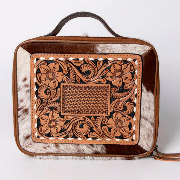 ADBGA300 American Darling Western Hand Tooled Leather Hair-On Cowhide Jewelry Case