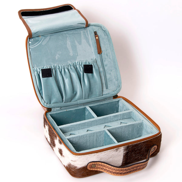 ADBGA300 American Darling Western Hand Tooled Leather Hair-On Cowhide Jewelry Case