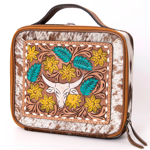 ADBGA300 American Darling Western Hand Tooled Leather Hair-On Cowhide Jewelry Case