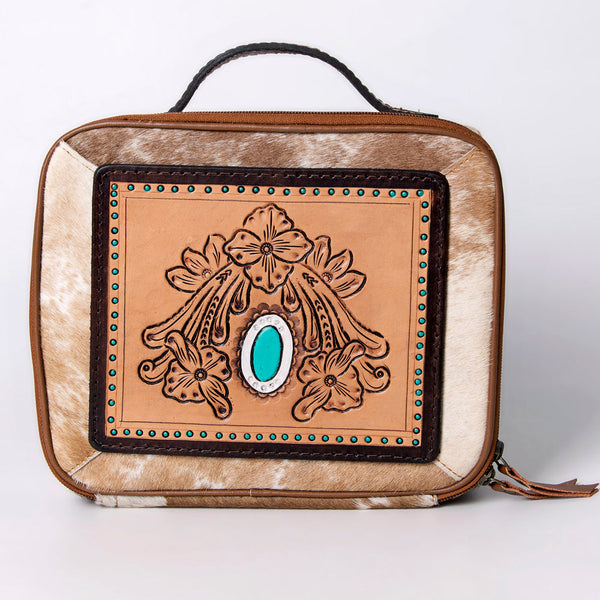 ADBGA300 American Darling Western Hand Tooled Leather Hair-On Cowhide Jewelry Case