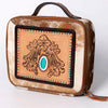 ADBGA300 American Darling Western Hand Tooled Leather Hair-On Cowhide Jewelry Case
