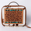 ADBGA300 American Darling Western Hand Tooled Leather Hair-On Cowhide Jewelry Case