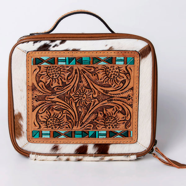 ADBGA300 American Darling Western Hand Tooled Leather Hair-On Cowhide Jewelry Case