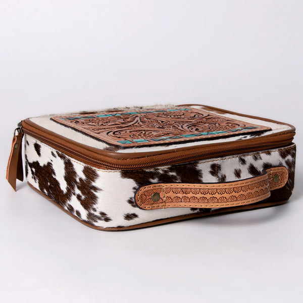 ADBGA300 American Darling Western Hand Tooled Leather Hair-On Cowhide Jewelry Case