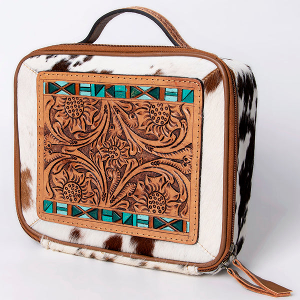 ADBGA300 American Darling Western Hand Tooled Leather Hair-On Cowhide Jewelry Case