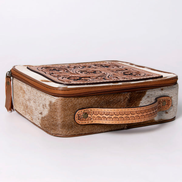 ADBGA300 American Darling Western Hand Tooled Leather Hair-On Cowhide Jewelry Case